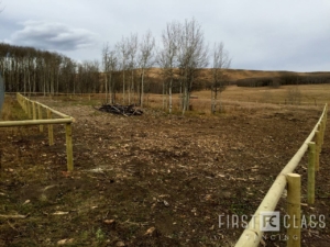 Wood horse fence