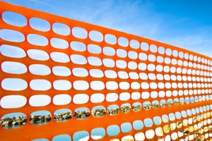 Orange Snow Fence in Calgary