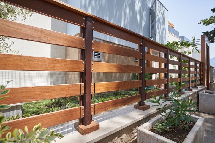 Wood fence with wire