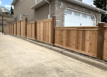 Wood fence on a hill