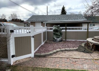 White Vinyl Fence with Gates