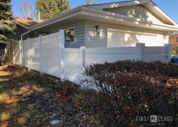 White Vinyl Fence with Gates