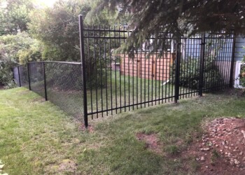 Ornamental fence and chain link fence