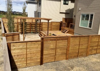 Pressure treated horizontal fence