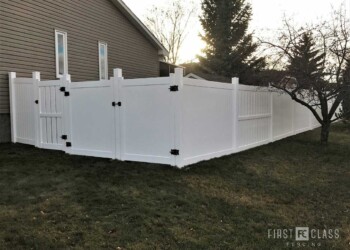 White Vinyl Fence with Gates