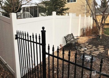 White Vinyl Fence with Gates