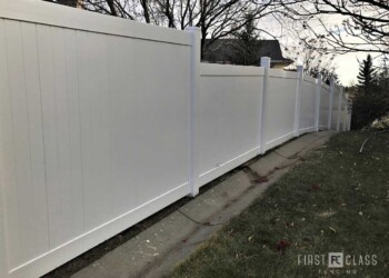 White Vinyl Fence with Gates