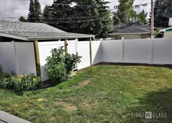White Vinyl Privacy with Gates